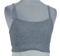 Dámský šedý žebrovaný crop top Shein 