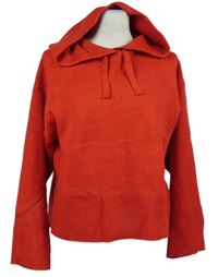 Dámský červený svetr s kapucí Primark 