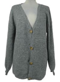 Dámský šedý propínací ovesized svetr Even&Odd 