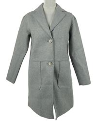 Dámský šedý flaušový kabát TU 