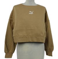 Dámská béžová crop mikina s logem Puma 