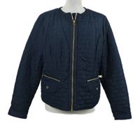 Dámská tmavomodrá šusťáková prošívaná zateplená bunda TU