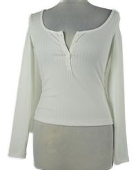 Dámské bílé žebrované crop triko