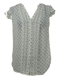 Dámská bílá vzorovaná šifonová halenka s plisováním Esprit 