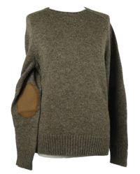 Pánský hnědý vlněný svetr s náloketníky Esprit 