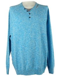 Pánský blankytně modrý melírovaný svetr S. Oliver 