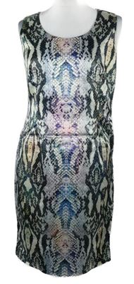 Dámské barevné vzorované saténové šaty Ana Alcazar