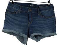 Dámské tmavomodré riflové bokové kraťasy Hollister 