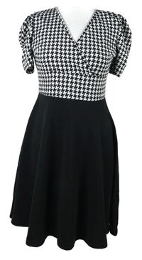 Dámské černo-bílé vzorované šaty Shein