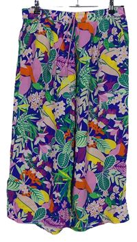 Dámské barevné květované volné kalhoty George 