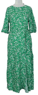 Dámské zelené kytičkované midi šaty New Look 