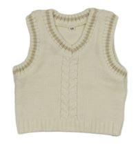 Smetanová svetová vesta s proužkem