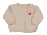 Světlerůžová mikina s nápisem F&F