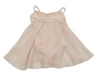 Světlerůžové šifonové šaty se všitým body 