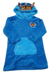 Modrá chlupatá oversize mikina s Paw Patrol a kapucí Nickelodeon vel.104-116
