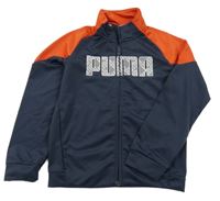 Tmavomodro-červená sportovní propínací mikina s logem Puma