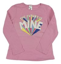 Růžové triko s nápisem C&A