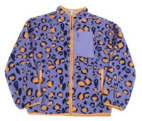 Fialová huňatá propínací mikina s leopardím vzorem Primark