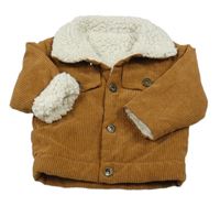 Hnědá manšestrová zateplená bunda Shein