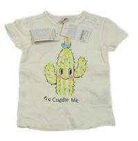 Nové - bílé tričko s kaktusem Dopodopo