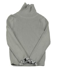 Šedo-stříbrný žebrovaný svetrový rolák Primark