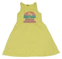 Žluté šaty s palmami Y.F.K.