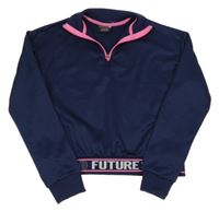 Tmavomodro-růžová sportovní crop mikina Ergeenomixx