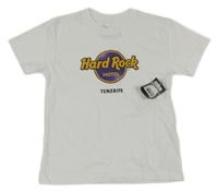 Nové - Bílé tričko s barevným nápisem Hard Rock 