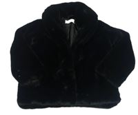 Černý chlupatý podšitý kabátek H&M