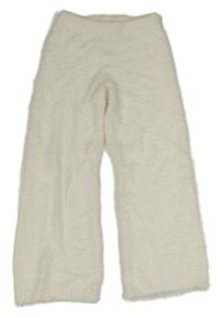 Smetanové chlupaté kalhoty H&M