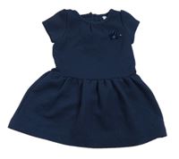 Tmavomodré 3D vzorované šaty 