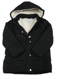 Černá šusťáková zimní bunda s kapucí zn. Primark