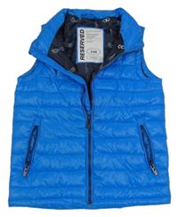 Modrá šusťáková prošívaná zateplená vesta Reserved