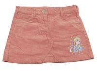 Růžová manšestová sukně s Elsou Disney