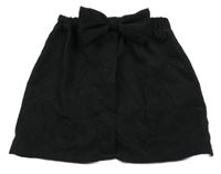 Černá manšestrová sukně s mašlí Shein