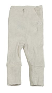 Smetanové žebrované lehké tepláky H&M