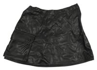 Černá koženková sukně s kapsou H&M