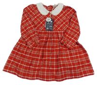 Nové - červeno-bílé kostkované šaty s límečkem 