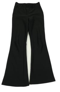 Černé žebrované flare kalhoty Primark