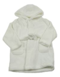 Bílý plyšový župan s kapucí Matalan