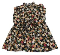 Černo-barevné květované lehké šaty Shein