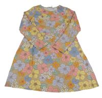 Béžovo-barevné květované bavlněné šaty H&M