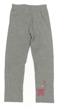 Šedé melírované legíny s písmenem