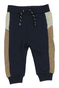 Tmavomodro-šedo-hnědé tepláky Primark