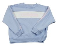 Světlemodro-bílá oversize mikina Adidas