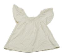 Smetanové tričko s volánkovýmio rukávy 