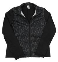 Černá vzorovaná sportovní propínací mikina Decathlon