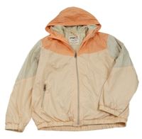 Meruňkovo-lososová šusťáková jarní bunda s kapucí Page one young