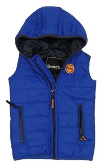 Safírová šusťáková zateplená vesta s kapucí Bench