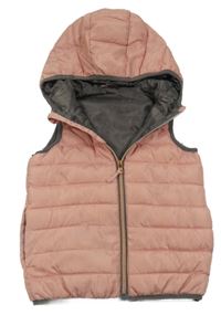 Světlerůžová šusťáková zateplená vesta s kapucí Kiki&Koko